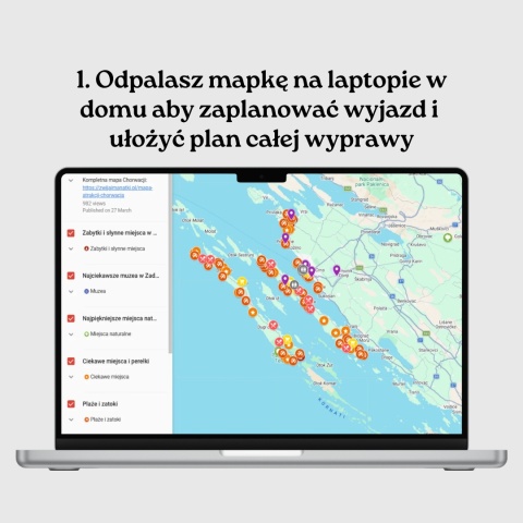 Zadar - mega mapa 156 atrakcji turystycznych