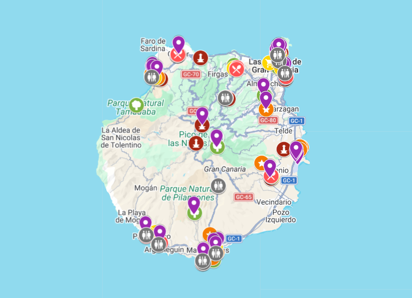 mapa atrakcji Gran Canaria