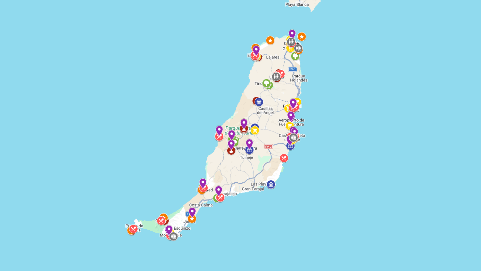 Fuerteventura - kompletna mapa turystyczna