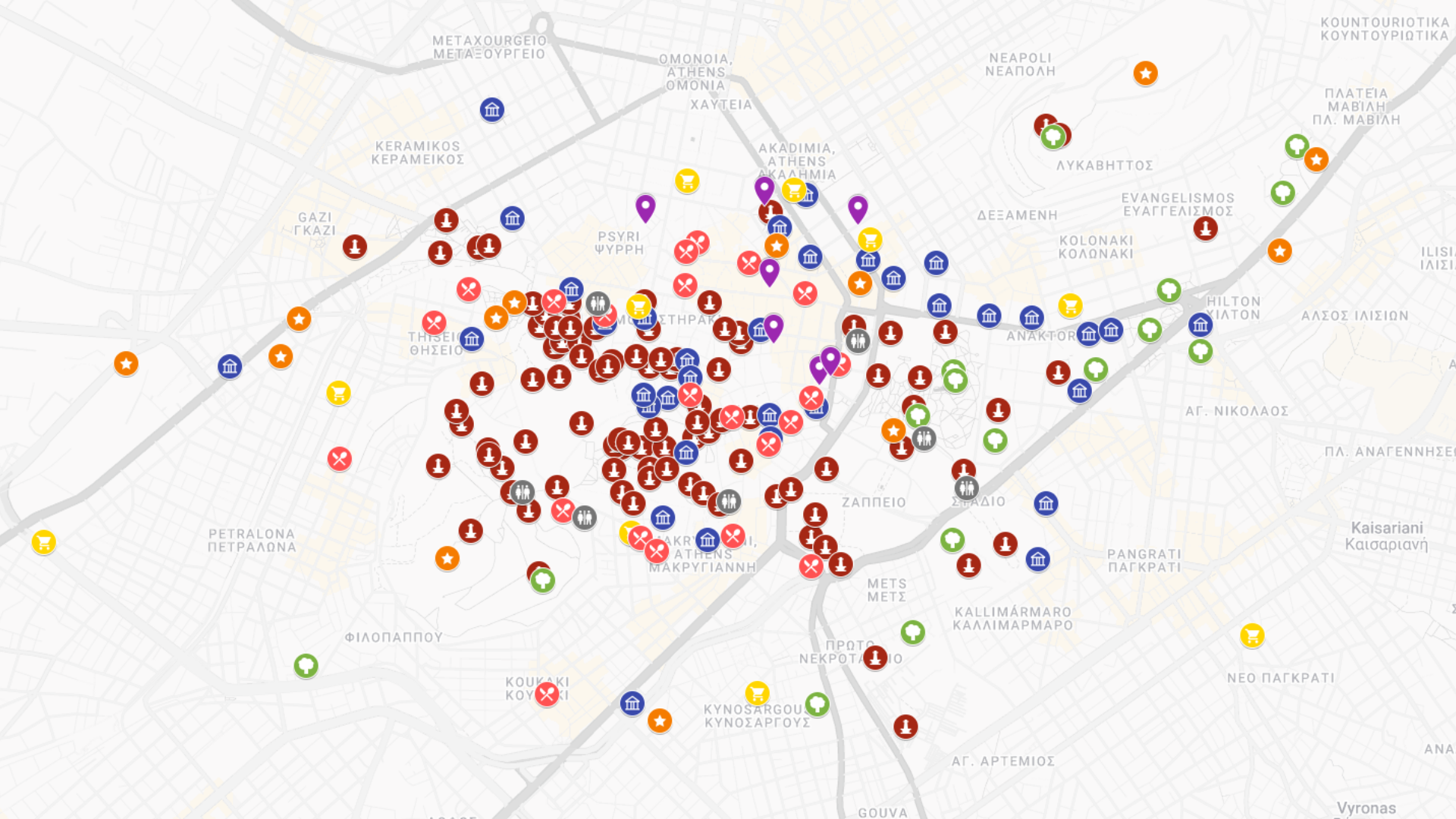 Ateny - kompletna mapa turystyczna