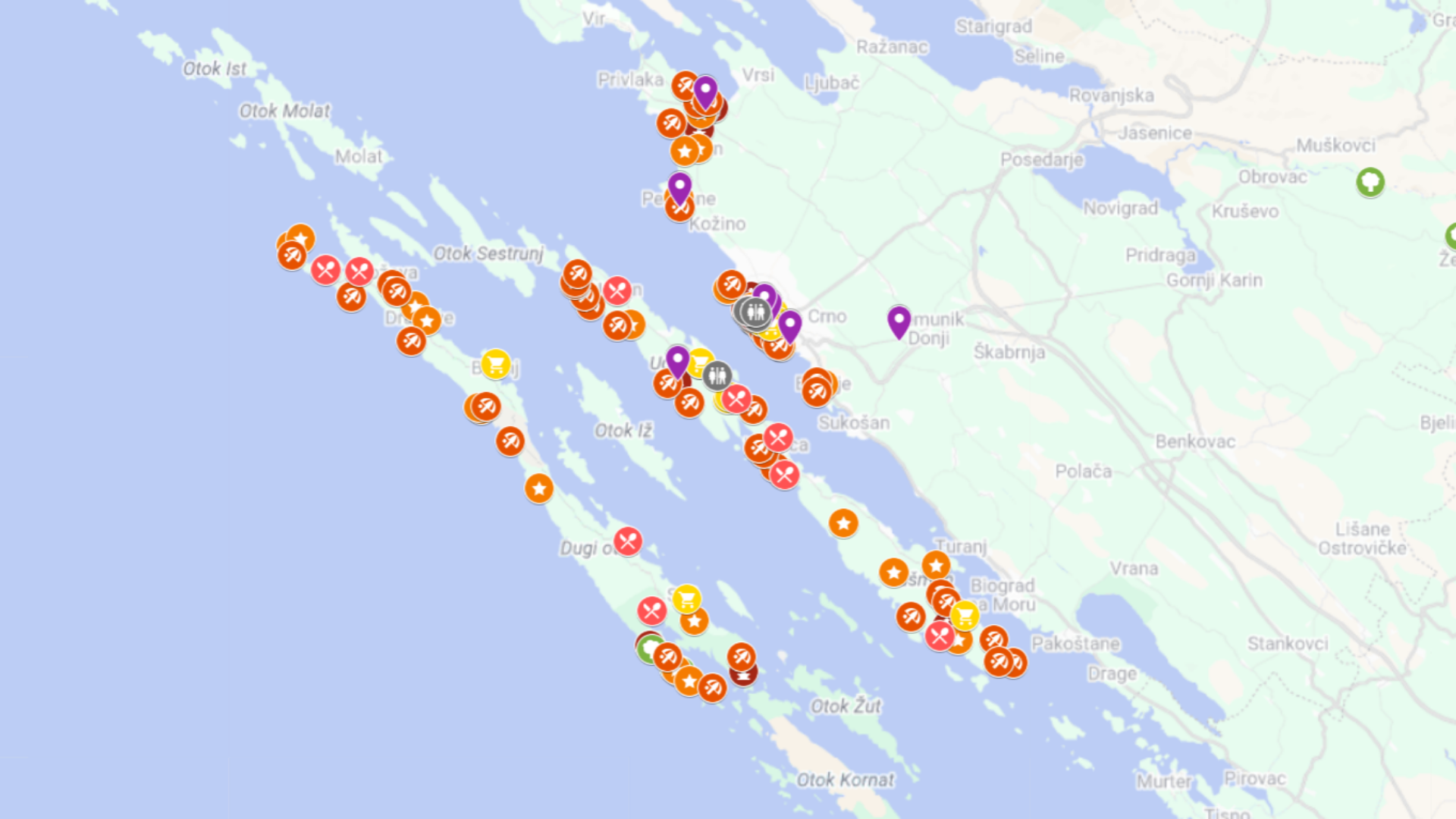 Zadar - kompletna mapa turystyczna