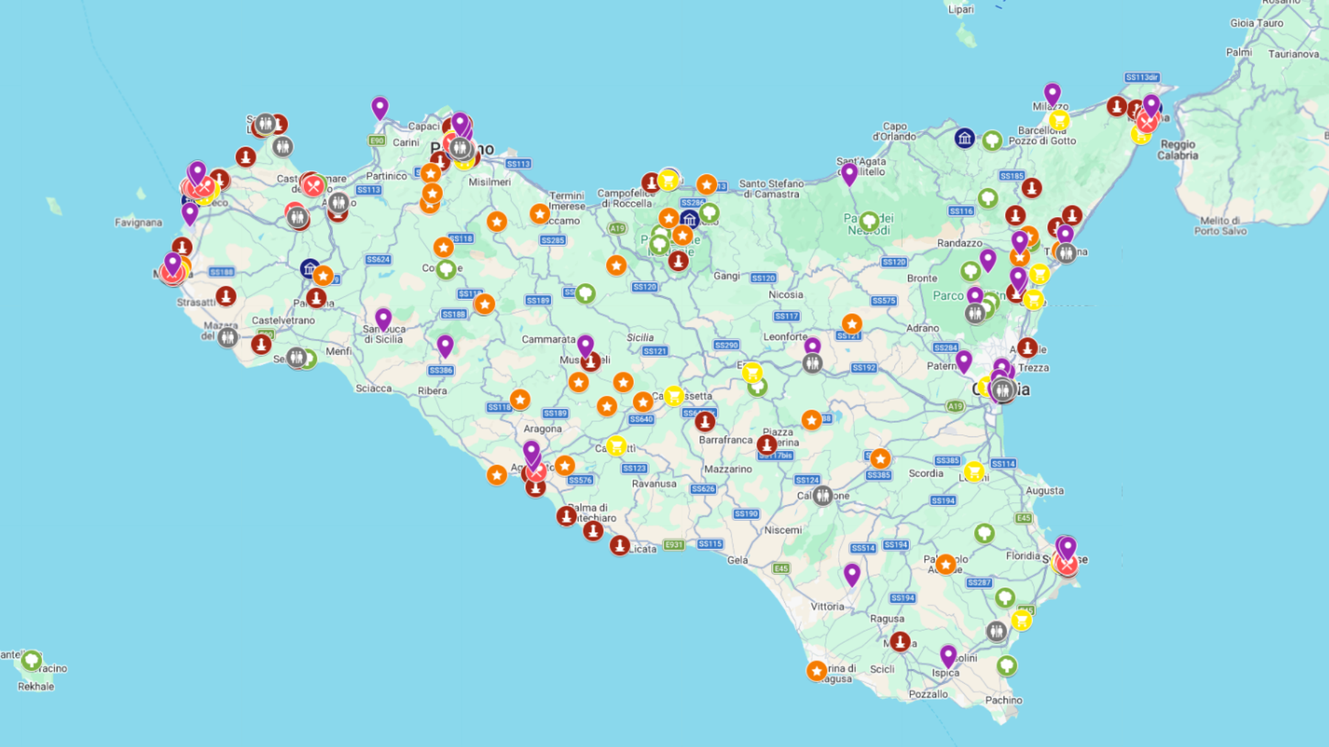 Sycylia - kompletna mapa turystyczna