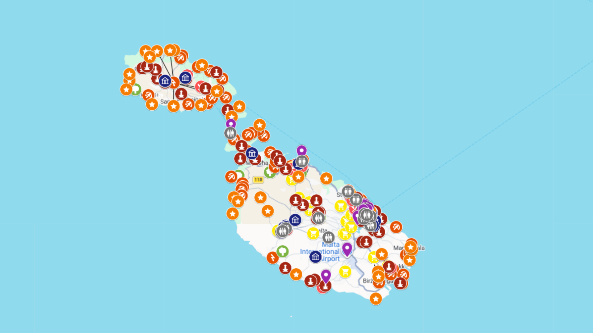Malta - kompletna mapa turystyczna