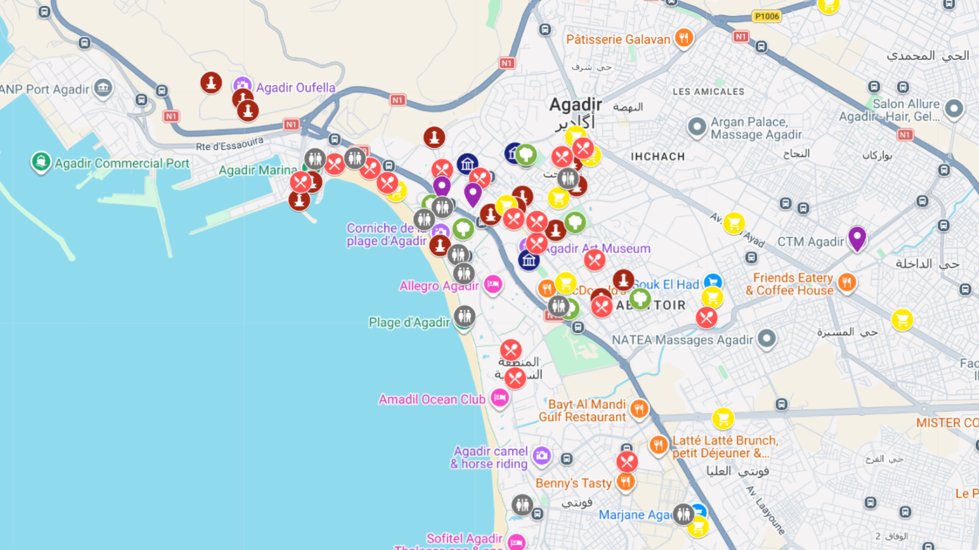 Agadir - kompletna mapa turystyczna