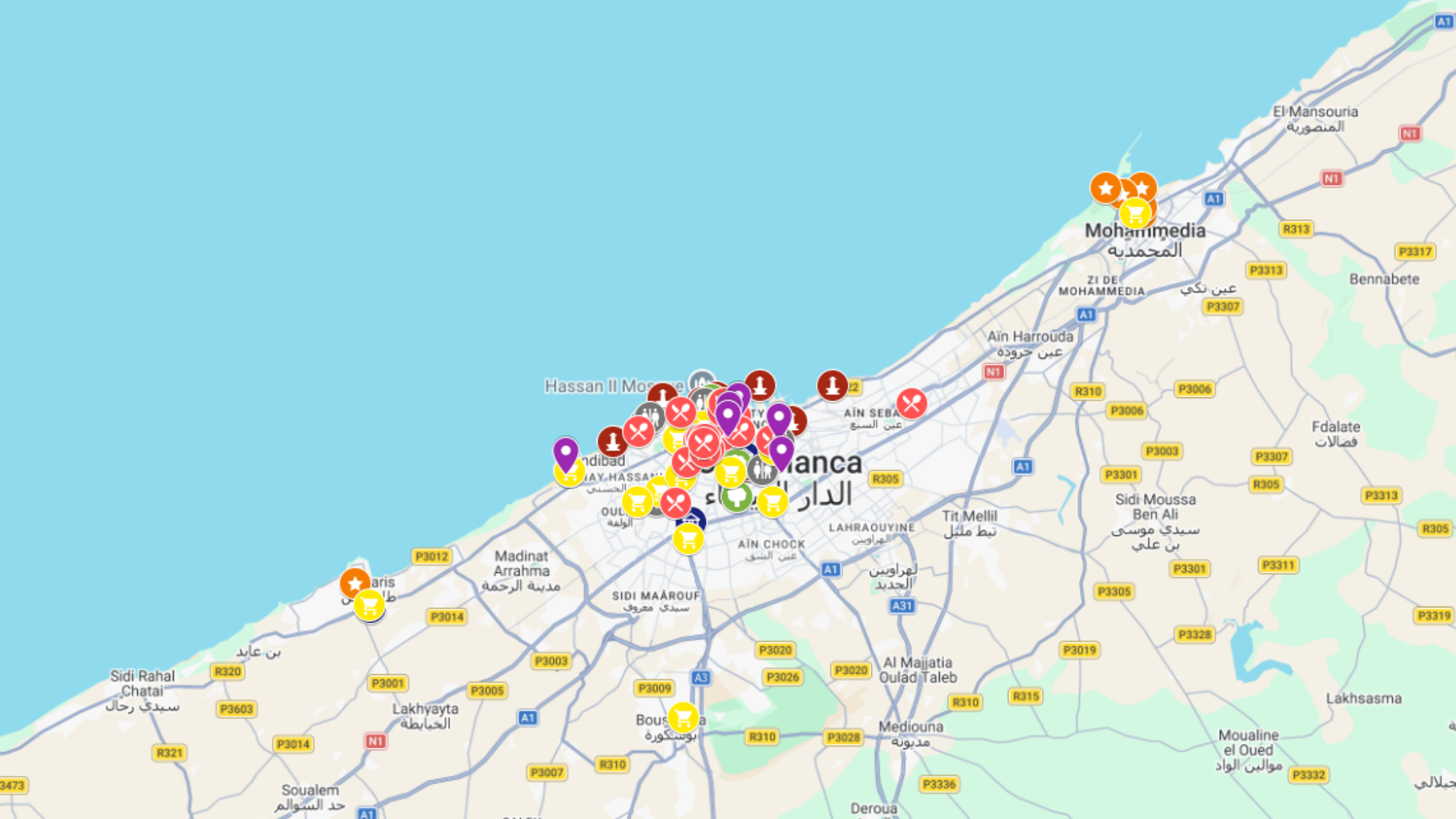 Casablanca - kompletna mapa turystyczna
