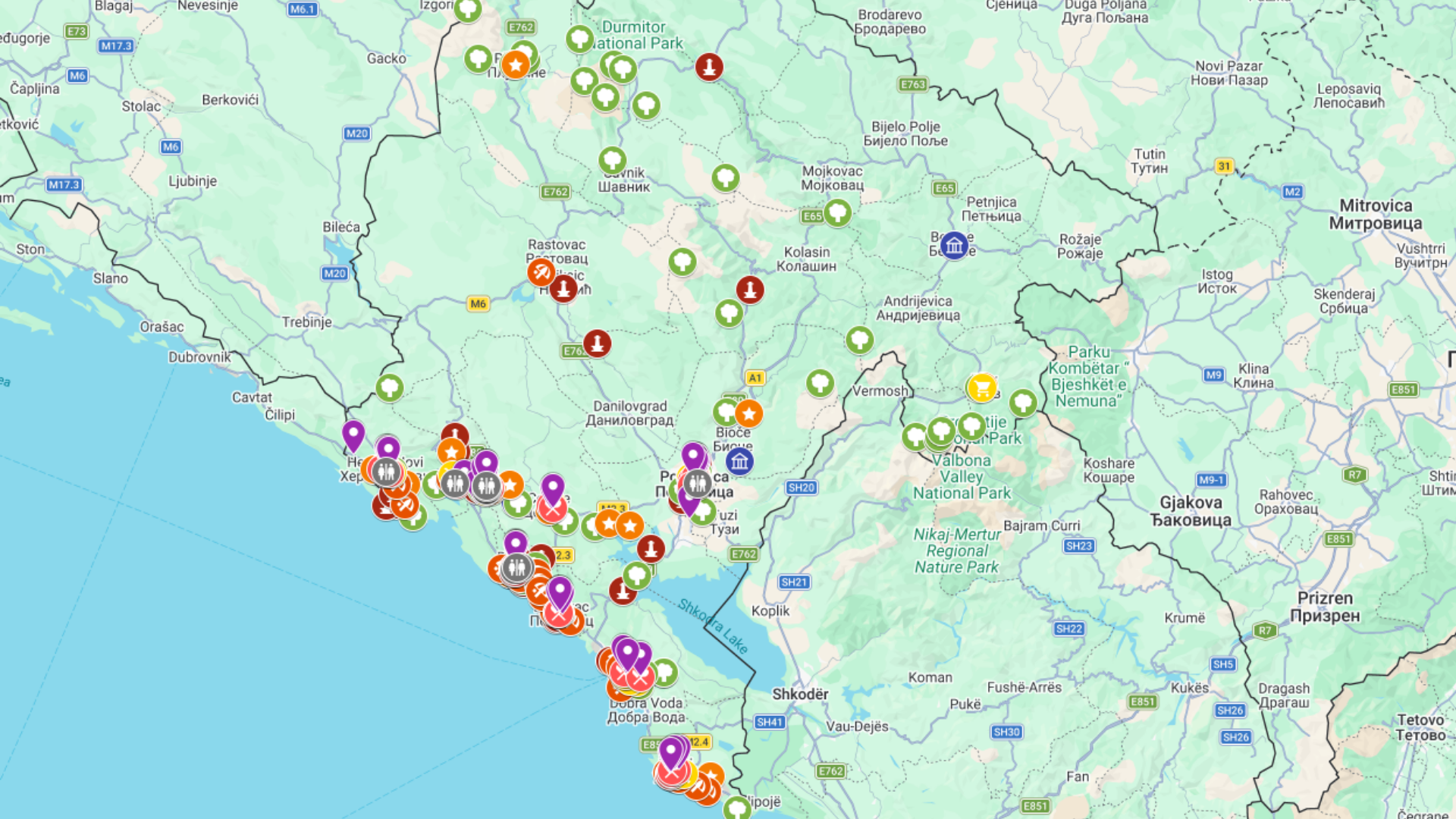 Czarnogóra - kompletna mapa turystyczna