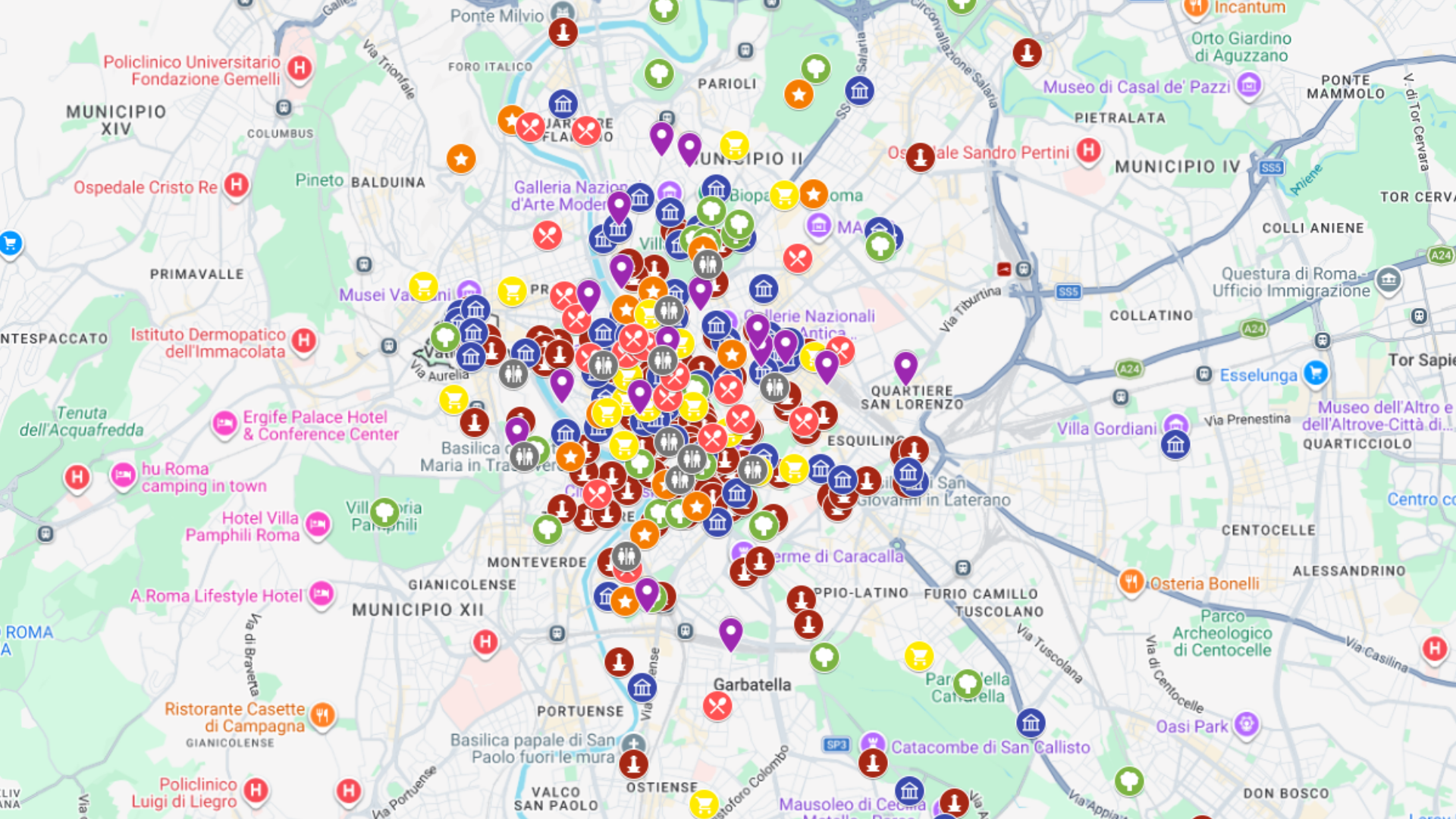 Rzym - kompletna mapa turystyczna