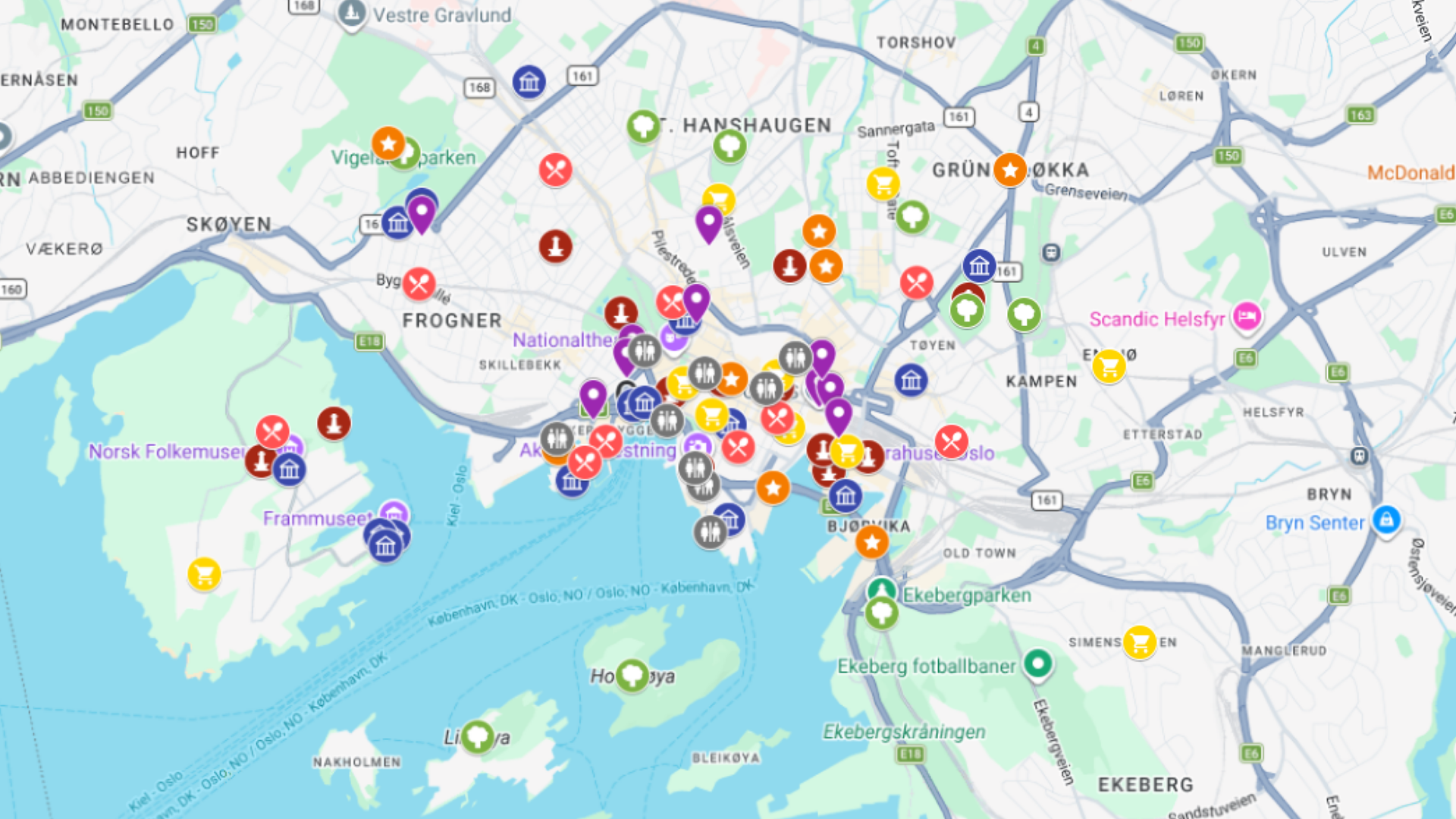Oslo - kompletna mapa turystyczna