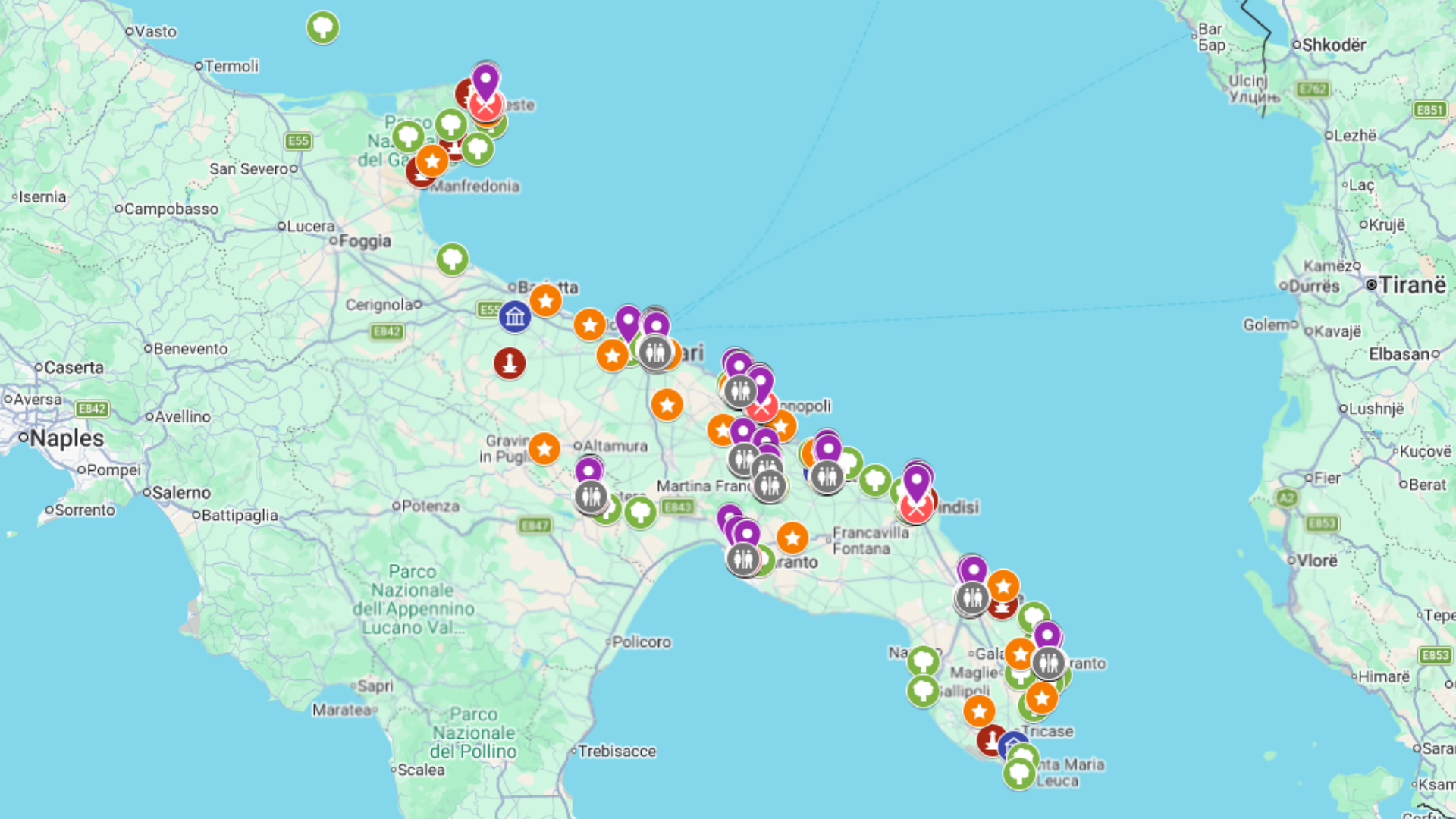 Apulia - kompletna mapa turystyczna
