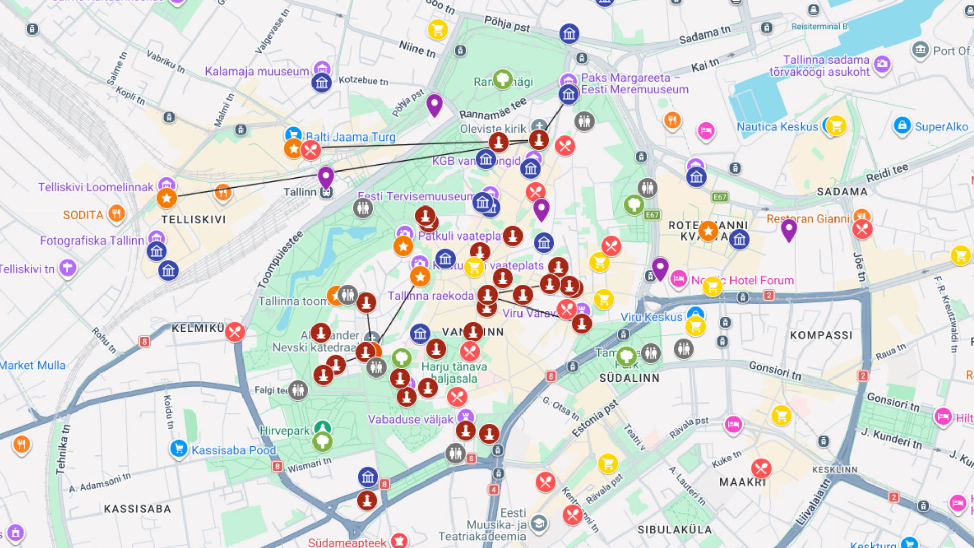 Tallinn - kompletna mapa turystyczna