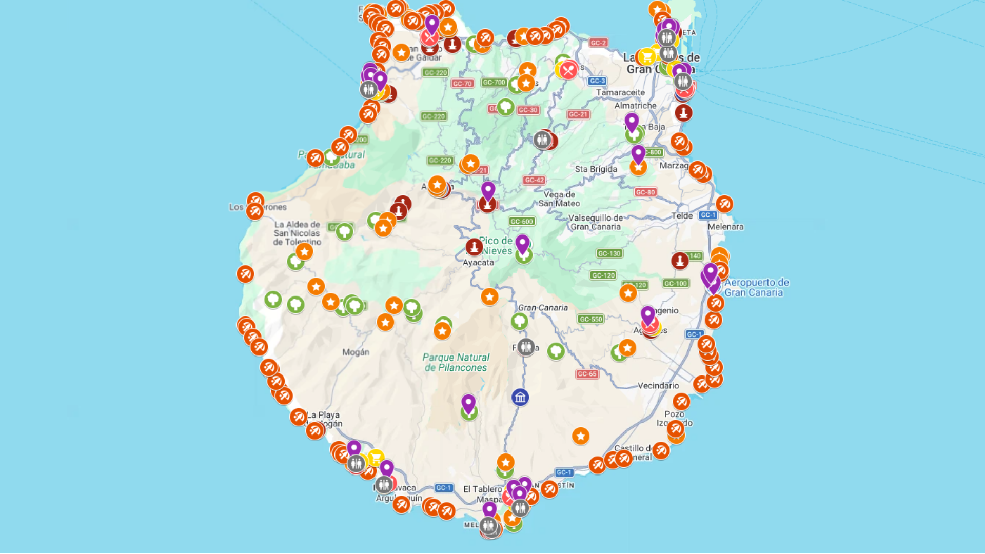 Gran Canaria - kompletna mapa turystyczna