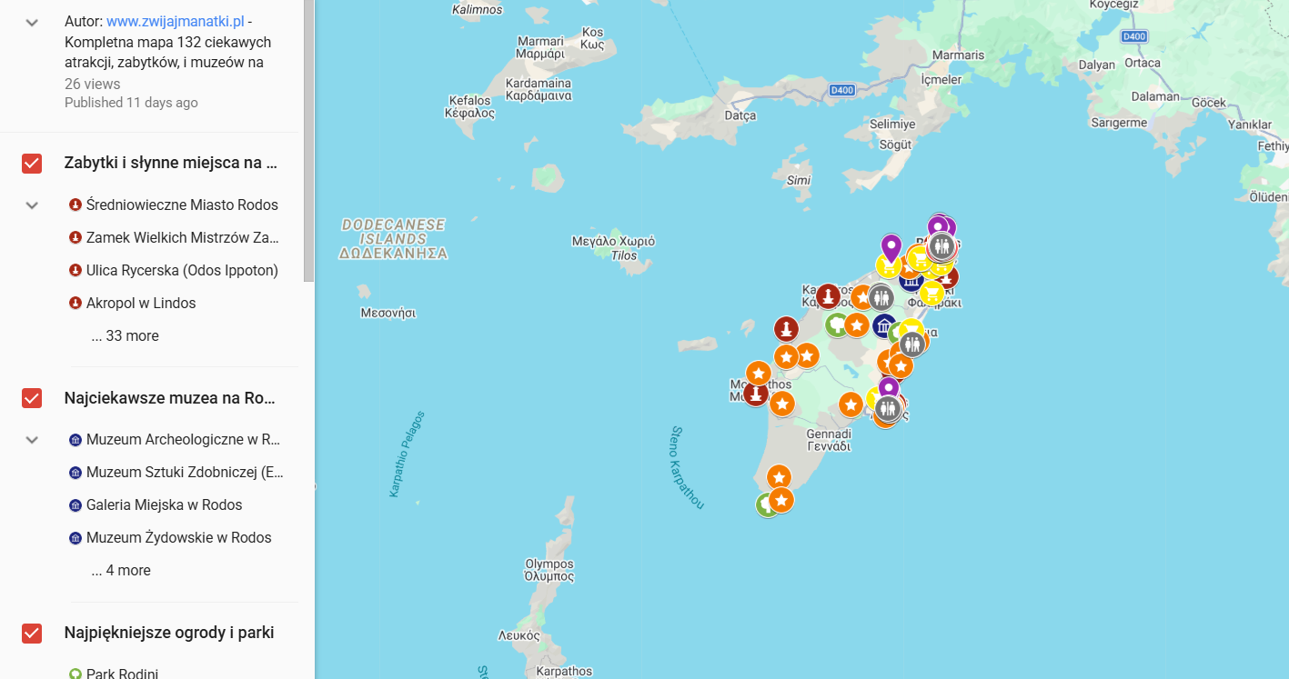 mapa atrakcji Rodos