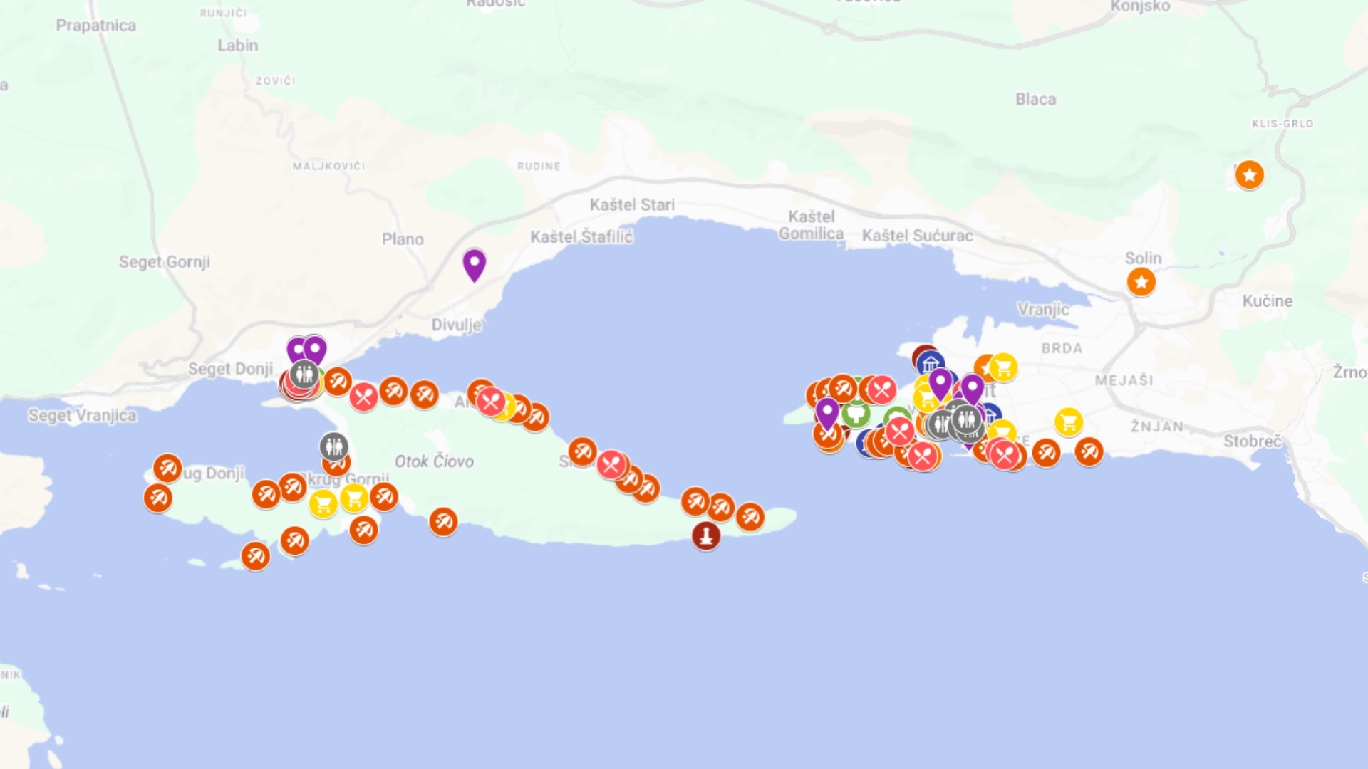 Split i Trogir - kompletna mapa turystyczna